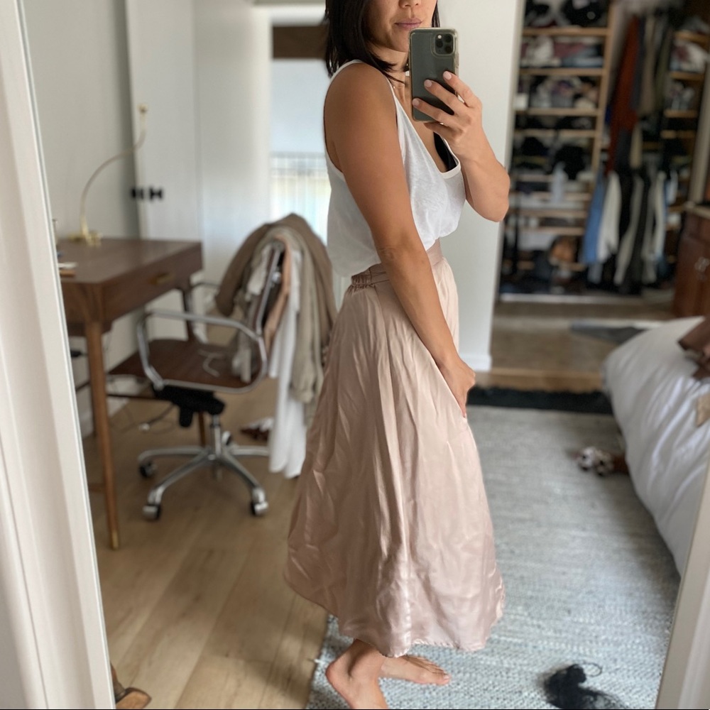 Amour Vert blush silk skirt